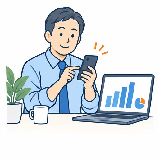 スマホ入力から、自動で集計のイラスト